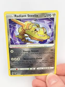 Pokemon Radiant Steelix 124/196 Lost Origin Ultra Rare Holo Near Mint TCG - Image 1