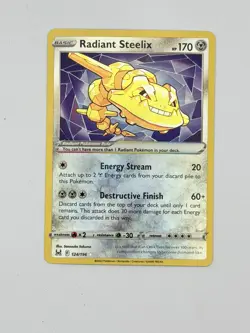 Pokemon Radiant Steelix 124/196 Lost Origin Ultra Rare Holo Near Mint TCG - Image 3