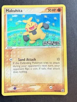 2005 EX Delta Species Makuhita #75 Reverse Holo Stamped Pokemon - Image 2