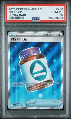 LOW POP 8!!! PSA GEM MT 10 - N'S Pp Up 262 Pokemon Asc En-Ascended Heroes - Image 1