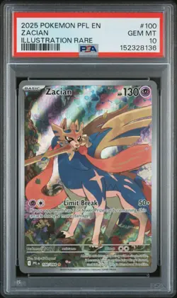 PSA GEM MT 10 - Zacian 100 Pokemon Pfl En-Phantasmal Flames - Image 1