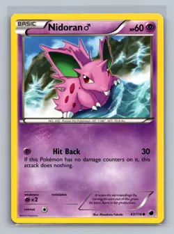 Nidoran M 43/116 Common Plasma Freeze Pokemon Near Mint - Image 1