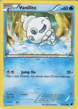 Vanillite 27/116 Common Plasma Freeze Pokemon Lightly Played - Image 1