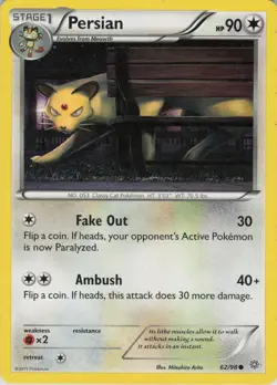 Persian 62/98 Common Ancient Origins Pokemon Near Mint - Image 1
