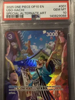 PSA 10 Uso-Hachi ST18-001 SP (OP10) Royal Blood One Piece TCG English Usopp Foil - Image 3