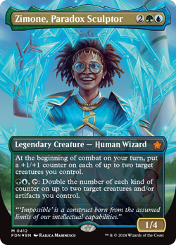 Zimone, Paradox Sculptor (Borderless) (Mana Foil) [Foundations] Magic MTG - Image 1