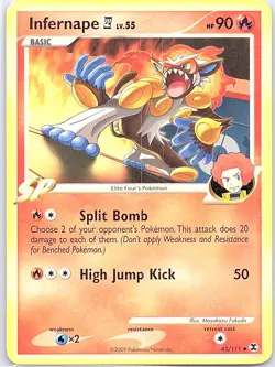 Infernape E 43/111 Non Holo Rising Rivals - Pokemon Card - LP - Image 1