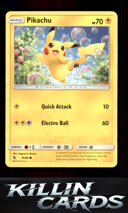 Pikachu 19/68 Pokemon Common Hidden Fates Card NM - Image 1