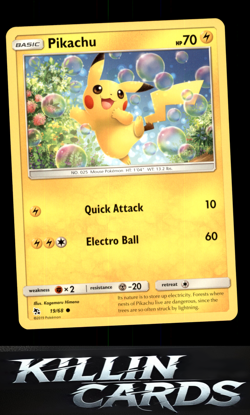 Pikachu 19/68 Pokemon Common Hidden Fates Card LP - Image 1