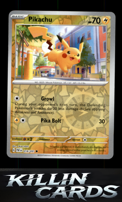 Reverse Holofoil Pikachu - 018/091 018/091 Pokemon Common SV: Paldean Fates Card - Image 1