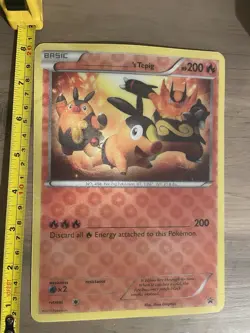 8 inch Tepig Oversized Holo Promo Pokemon TCG Card 200 HP EN - Image 1