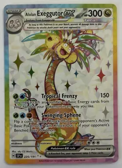 2024 Pokemon Scarlet & Violet Series - Surging Sparks #225 Alolan Exeggutor ex - Image 1