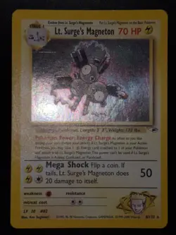 Lt. Surge's Magneton 8/132 WOTC Gym Heroes Unlimited Holo Pokemon Card LP - Image 2