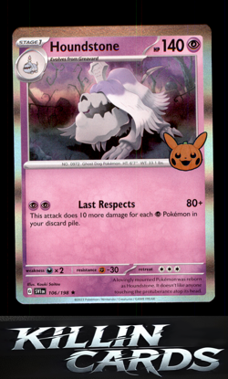 Houndstone 106/198 Rare Trick or Trade BOOster Bundle 2023 Pokemon Card NM - Image 1
