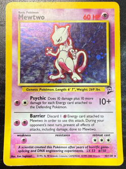 Mewtwo #010/130 Base Set 2 - Holo Rare Swirl - Pokemon TCG - Image 1