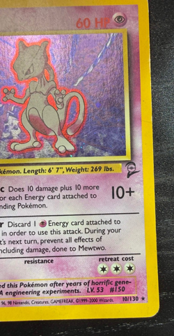 Mewtwo #010/130 Base Set 2 - Holo Rare Swirl - Pokemon TCG - Image 3