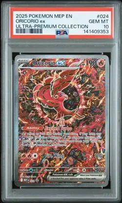 2025 POKEMON MEP EN ORICORIO EX 024 ULTRA-PREMIUM COLLECTION PSA 10 GEM MINT - Image 1