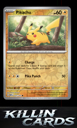 Reverse Holofoil Pikachu - 025/165 025/165 Pokemon Common SV: Scarlet & Violet 1 - Image 1