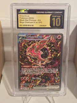Oricorio ex CGC Pristine 10 Black Star Promo 024 Mega Charizard X UPC Pokemon - Image 1