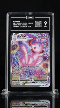 2021 POKEMON SWORD & SHIELD FUSION STRIKE #269/264 MEW VMAX ALT ART TAG 9 - Image 1