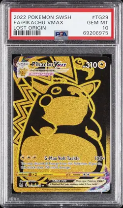 2022 POKEMON SWORD & SHIELD LOST ORIGIN #TG29 FULL ART/PIKACHU VMAX PSA 10 - Image 1