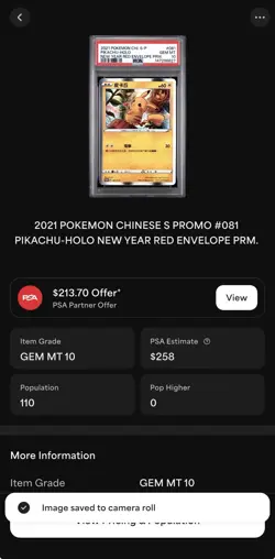 PSA 10 2021 Pokemon Pikachu Promo 081/s-p 2021 Lunar New Years Chinese Envelope - Image 3