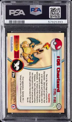 1999 TOPPS POKEMON TV FOIL #6 CHARIZARD PSA 10 - Image 2