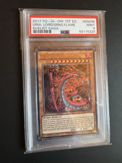 Yu-Gi-Oh! ​Uria, Signore delle Fiamme Brucianti DUSA-EN096 1° Lord Flame Psa 9 - Image 1