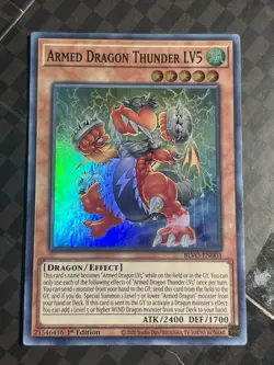 Armed Dragon Thunder LV5 Super Rare 1st Edition Yu-Gi-Oh! yugioh TCG BLVO-EN003 - Image 1