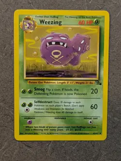Pokemon Card 1999 WEEZING Uncommon 45/62 Original Fossil Set Vintage NM - Image 1