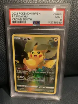 Pokemon TCG Crown Zenith Pikachu 2023 GG30/GG70 Card PSA 9 - Image 1