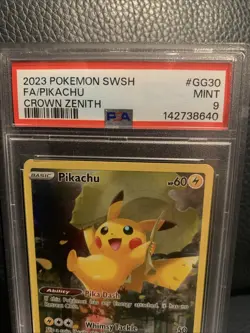 Pokemon TCG Crown Zenith Pikachu 2023 GG30/GG70 Card PSA 9 - Image 2