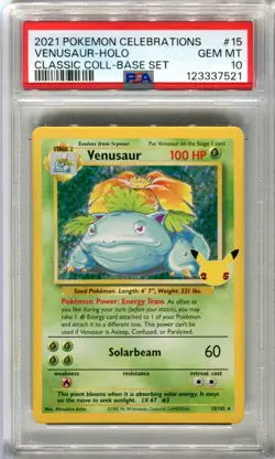 VENUSAUR holo 2021 Pokemon Celebrations 25th anniversary PSA 10 gem mint - Image 1