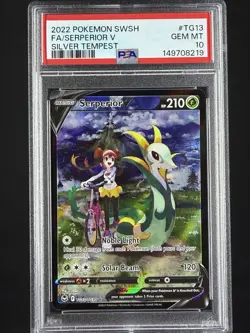 2022 POKEMON SWORD & SHIELD SILVER TEMPEST #TG13 FULL ART/SERPERIOR V PSA 10 - Image 1