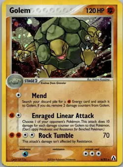 Golem 6/92 Holo Rare Legend Maker Pokemon NM - Image 1