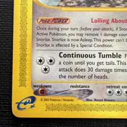 Snorlax 100/144 Regular Rare Skyridge 2003 Pokemon English LP/NM - Image 5