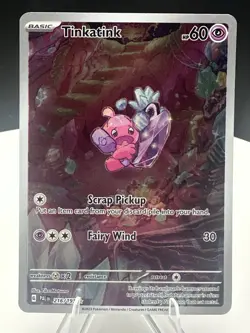 Pokemon Tinkatink Illustration Rare SV02: Paldea Evolved 216/193 Holo English LP - Image 3