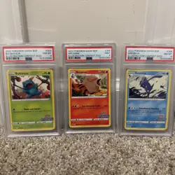 Pokemon Illustration Contest 2022 Bulbasaur, Arcanine, Greninja 3 promos graded - Image 1