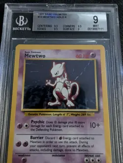 BGS 9 Pokemon TCG Mewtwo Base Set 10/102 Holo Unlimited Holo Rare Mint - Image 2