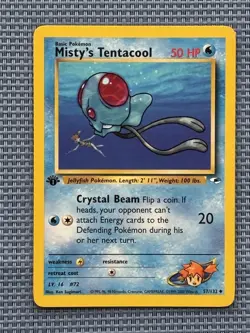 Pokemon Misty's Tentacool #57 Gym Heroes 1st Edition - Bedazzled Squid - Image 1