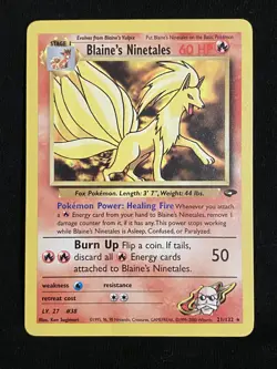 Pokemon | Blaine's Ninetales | 21/132 | Gym Challenge | Unlimit. Ed. | Reg. Rare - Image 1