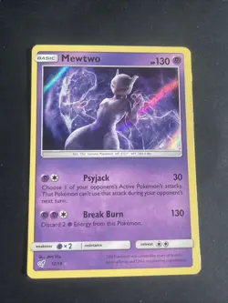 Mewtwo Holo Rare Holo Detective Pikachu 12/18 MP Pokemon TCG - Image 1