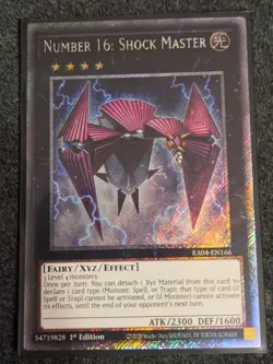 Number 16: Shock Master 1st Edition Platinum Secret Rare RA04-EN166 Yu-Gi-Oh! - Image 1