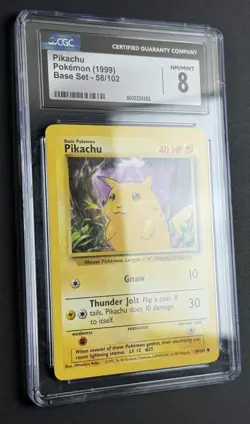 Pikachu 1999 Pokemon Base Set 58/102 Yellow Cheeks Graded CGC 8 👀 Slab - Image 4