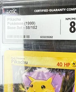 Pikachu 1999 Pokemon Base Set 58/102 Yellow Cheeks Graded CGC 8 👀 Slab - Image 5