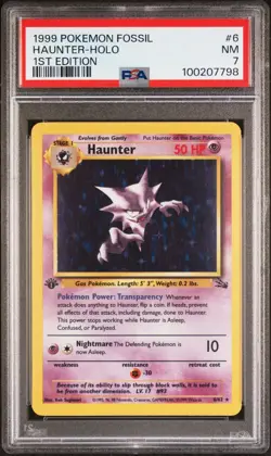 PSA 7 Haunter Holo #6 Fossil 1st Edition Pokemon Card 1999 - Image 1