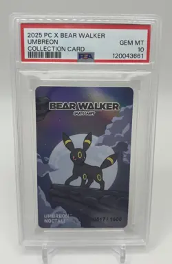 PSA 10 Umbreon 2025 Pokemon Center x Bear Walker Collection Card 517/1600 - Image 1