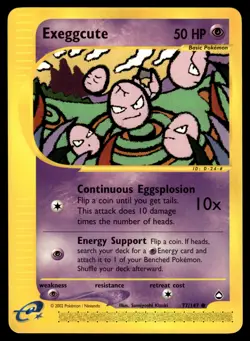 Exeggcute (77) #077/147 Aquapolis Pokemon Near Mint or Better - Image 1