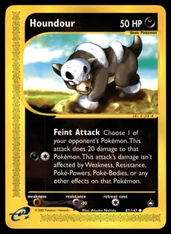 Houndour (87) #087/147 Aquapolis Pokemon Near Mint or Better - Image 1