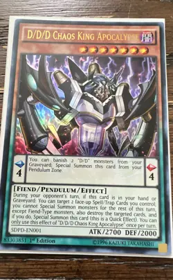 Yugioh D/D/D Chaos King Apocalypse SDPD-EN001 Structure Deck 1st Edition NM/M - Image 1